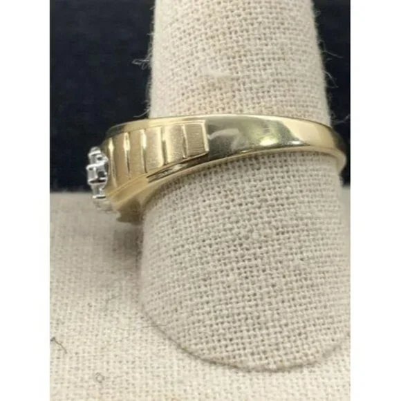 10K Yellow Gold Men's Diamond Cluster Ring Signed ZEI W/Appraisal Sz 9 1/2 (R142 - Picture 4 of 10